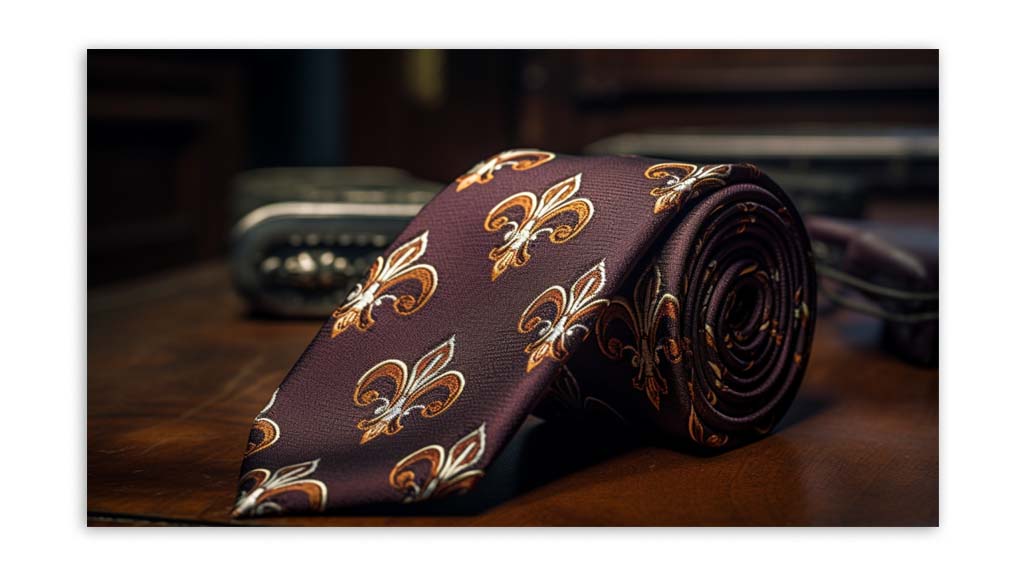 cravate motif fleur de lys